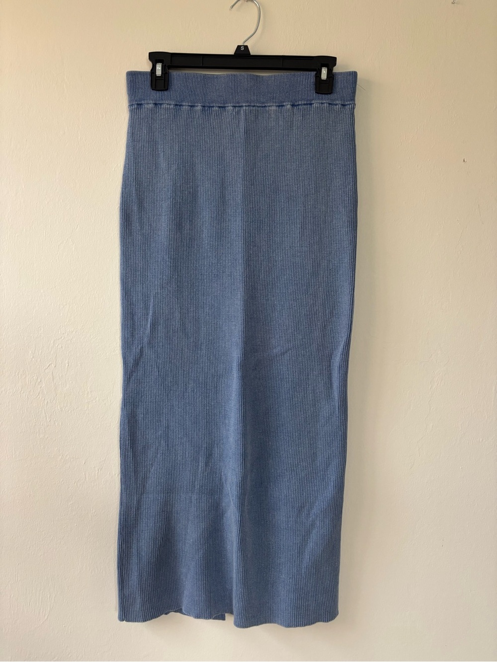 House of Harlow 1960 Women’s Medium Ribbed Knit Maxi Skirt Blue Cotton Blend NEW